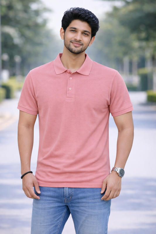 Onion Pink - Premium 100% Combed Compact Cotton Polo T-Shirt | Soft • Durable • Breathable