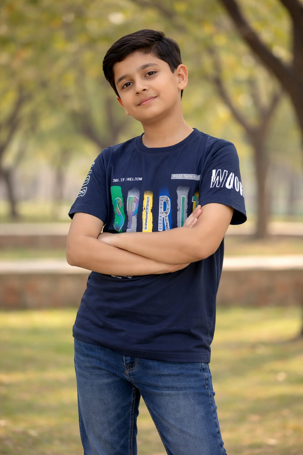 Boys “SPIRIT” Graphic Cotton T-Shirt – Stylish Casual Kids Wear