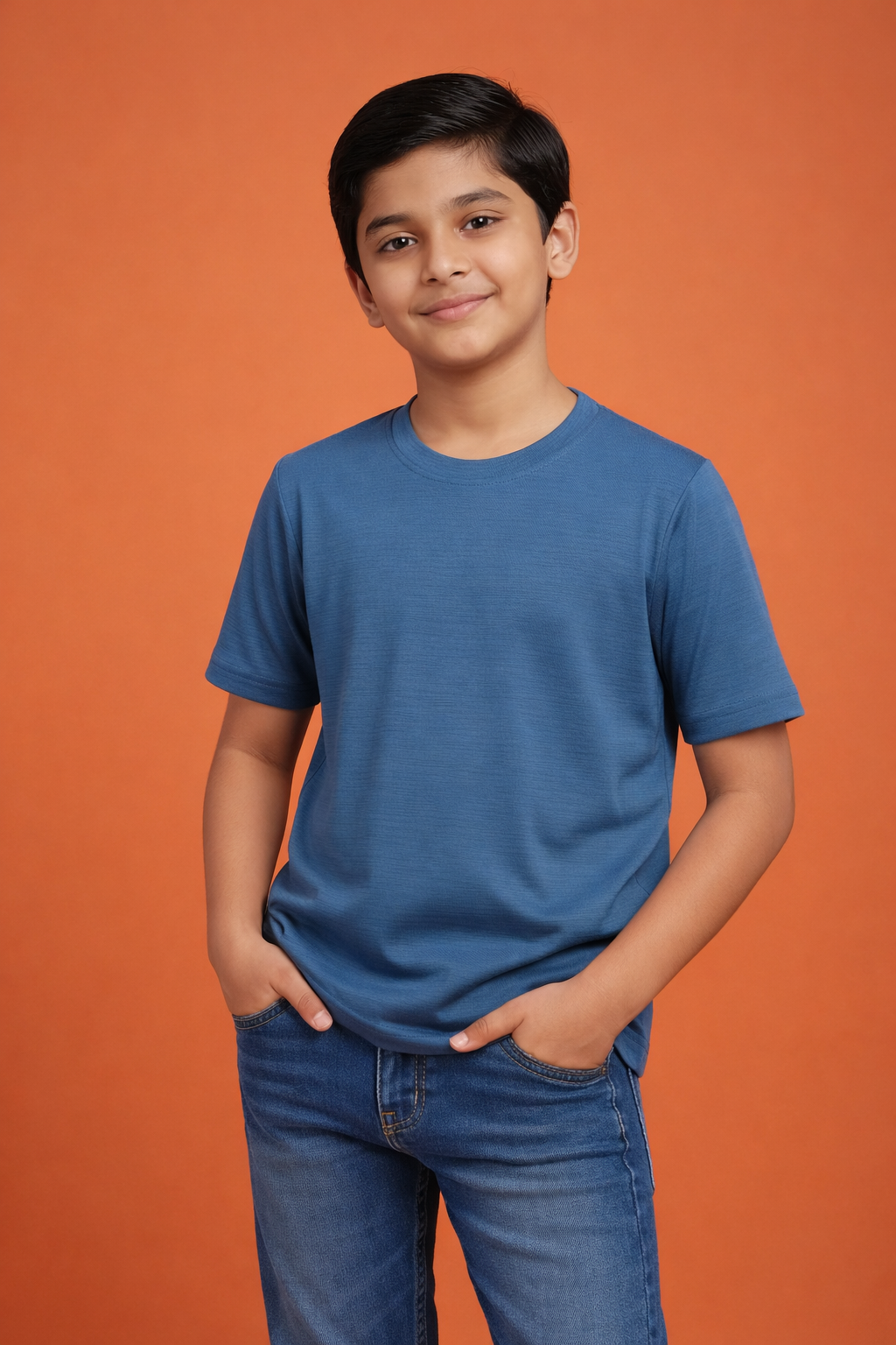 Boys T-Shirt – Blue Breeze | Premium Textured Kids Casual Wear