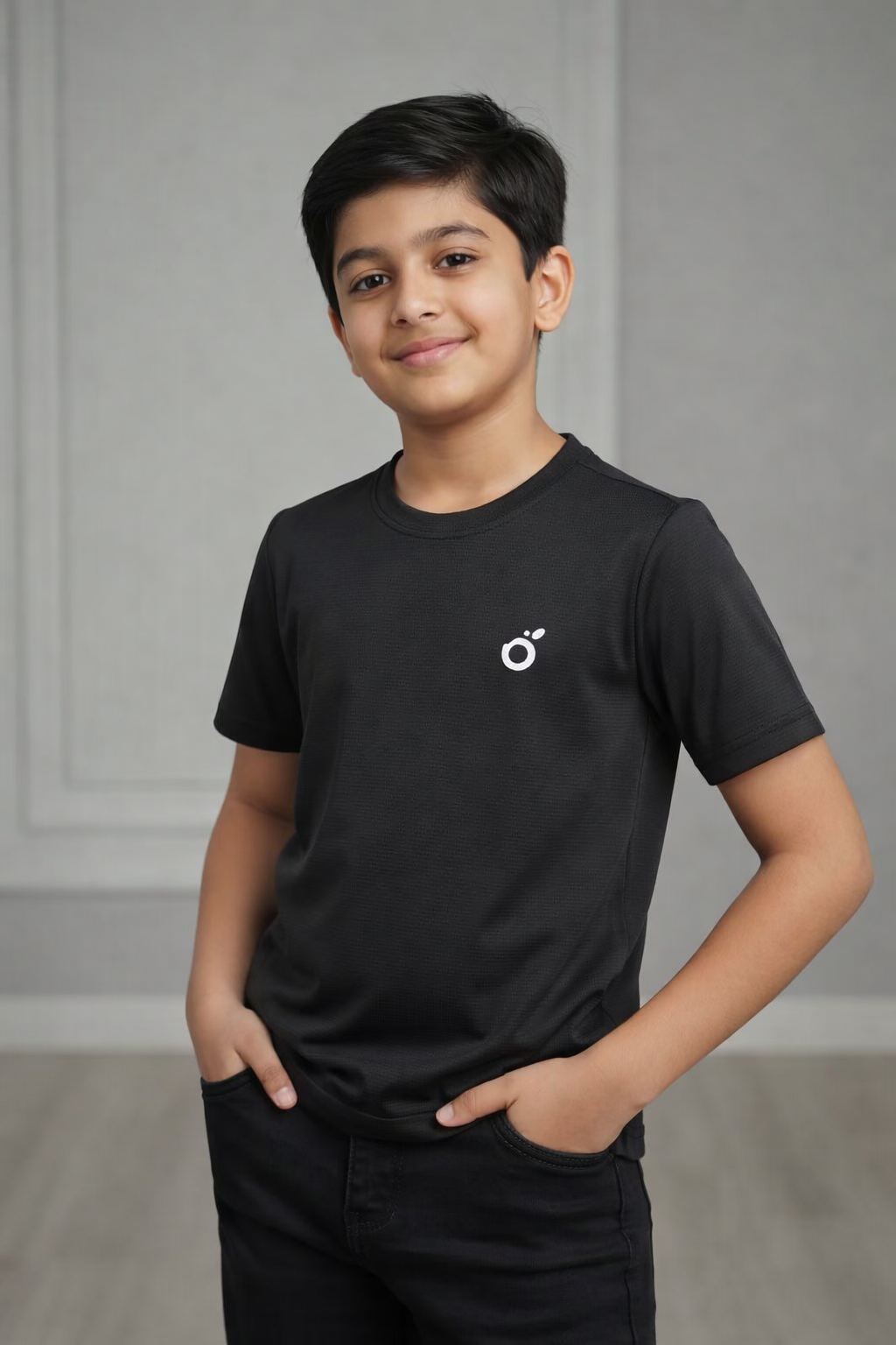 Boys T-Shirt – Black | Premium Textured Kids Casual Wear