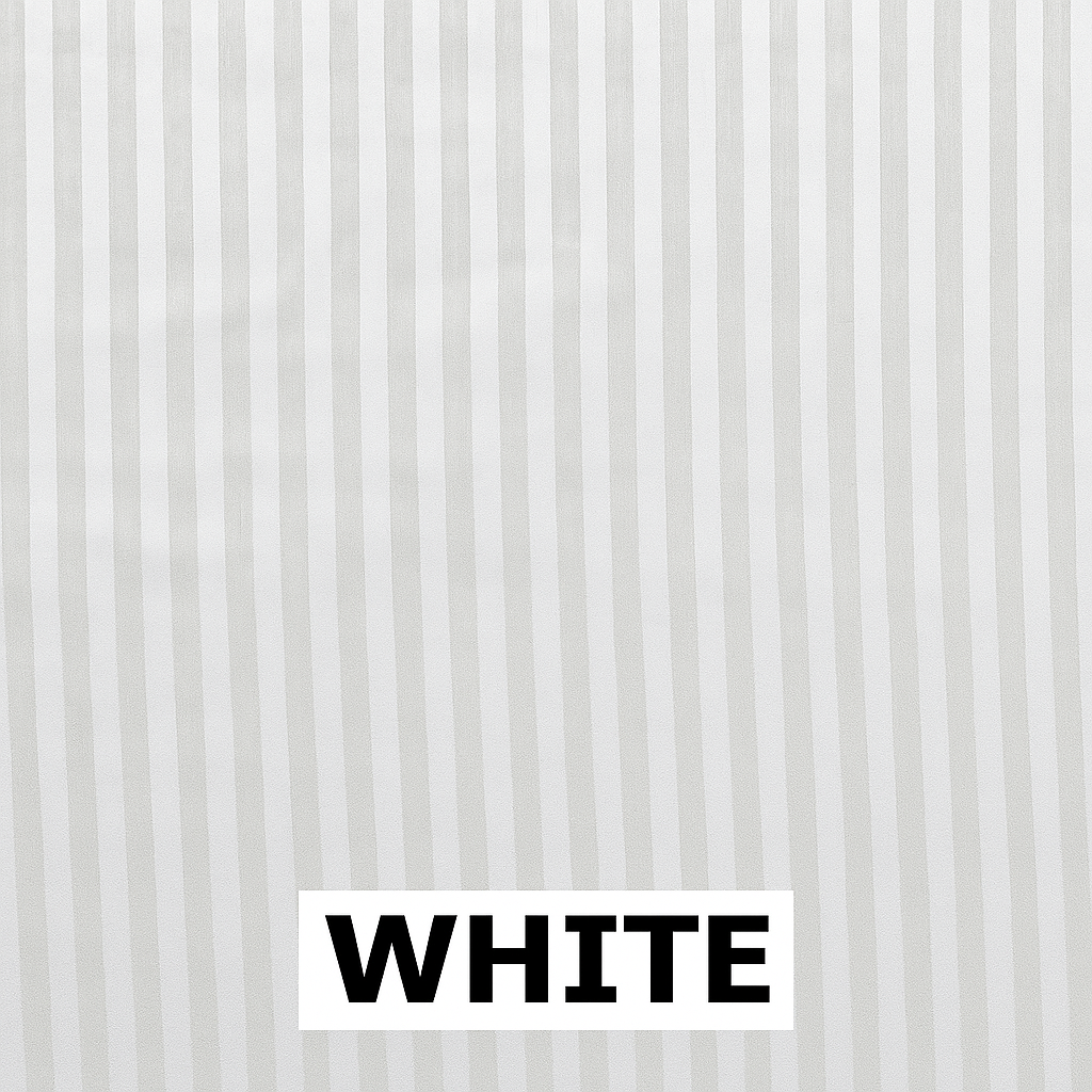 Luxury White Glace Cotton Bedsheet Set with 2 Pillow Covers – 144 GSM, Striped Design