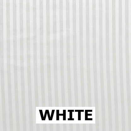 Luxury White Glace Cotton Bedsheet Set with 2 Pillow Covers – 144 GSM, Striped Design