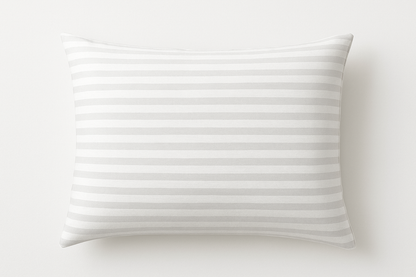 Luxury White Glace Cotton Bedsheet Set with 2 Pillow Covers – 144 GSM, Striped Design