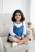 Girls Royal Blue Layered Frock – Valentino & Freelancer Fabric