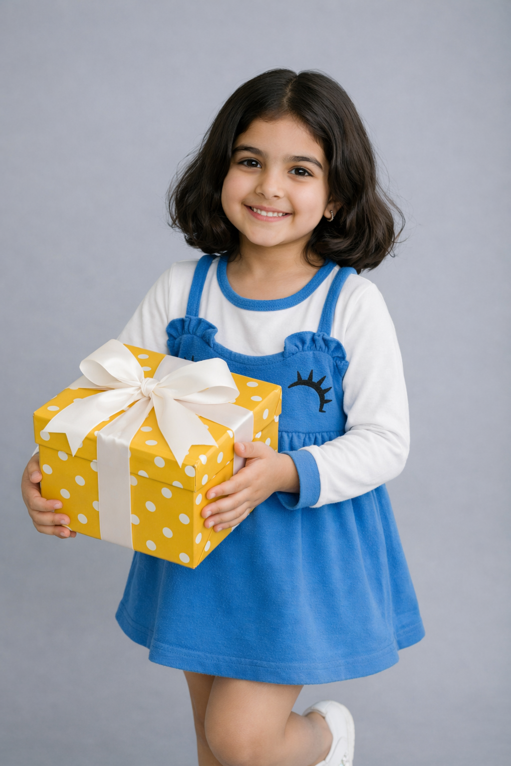 Girls Royal Blue Layered Frock – Valentino & Freelancer Fabric
