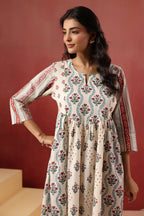 Hand-Block Printed Cotton Kurti — Elegant Flowy Ethnic Wear