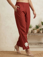 Dark Green Pure Cotton Embroidered Co-Ord Set