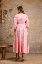 Staple Rayon Pink Printed Midi Dress