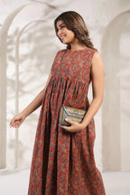 Elegant Red Jal  dress crafted from pure cotton