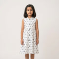Girls White Polka Dot Dress – 100% Cotton