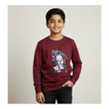 Boys Maroon Anime Printed T-Shirt – Full Sleeve Graphic Tee
