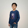 Boys Navy Blue Anime Printed T-Shirt – Full Sleeve Graphic Tee