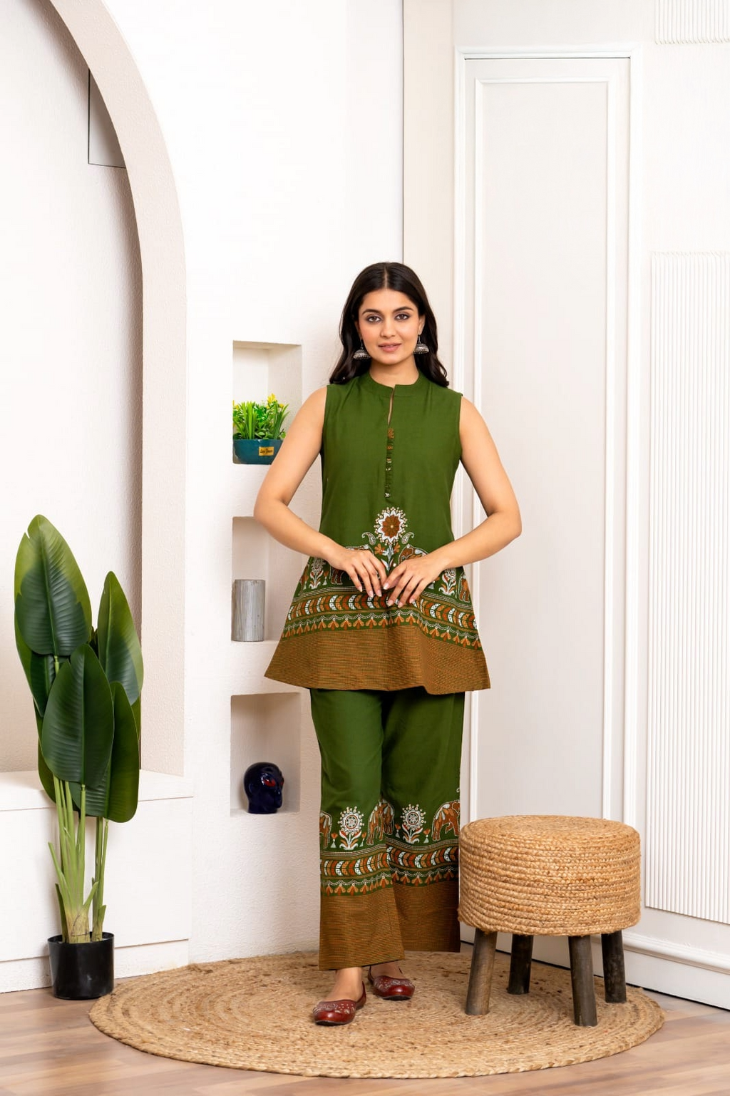 Mustard Cotton Printed Co-ord Set