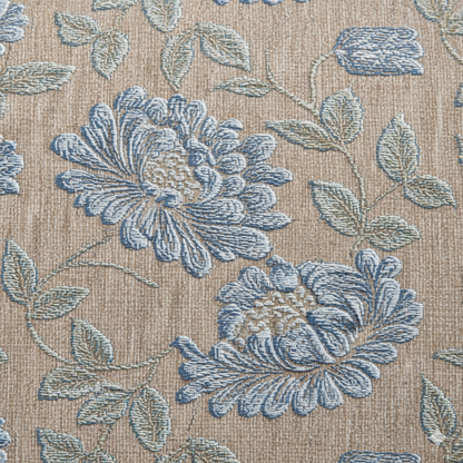 210 TC Cotton Double Bedsheet with 2 Pillow Covers – Beige & Grey Floral Design (108 x 108 Inches)