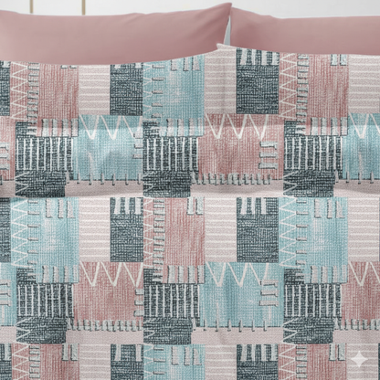 Premium 210 TC Cotton Bedsheet with Pillow Covers – King Size 108x108 (Dual Color Pattern)