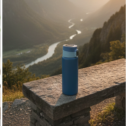 Stainless Steel Thermos Bottle – 500ml | Push Button Lid with Handle | Hot & Cold