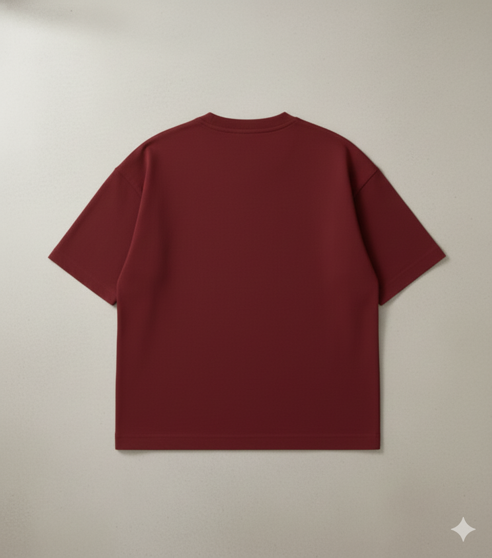 Maroon Oversized T-Shirt for Men | 240 GSM