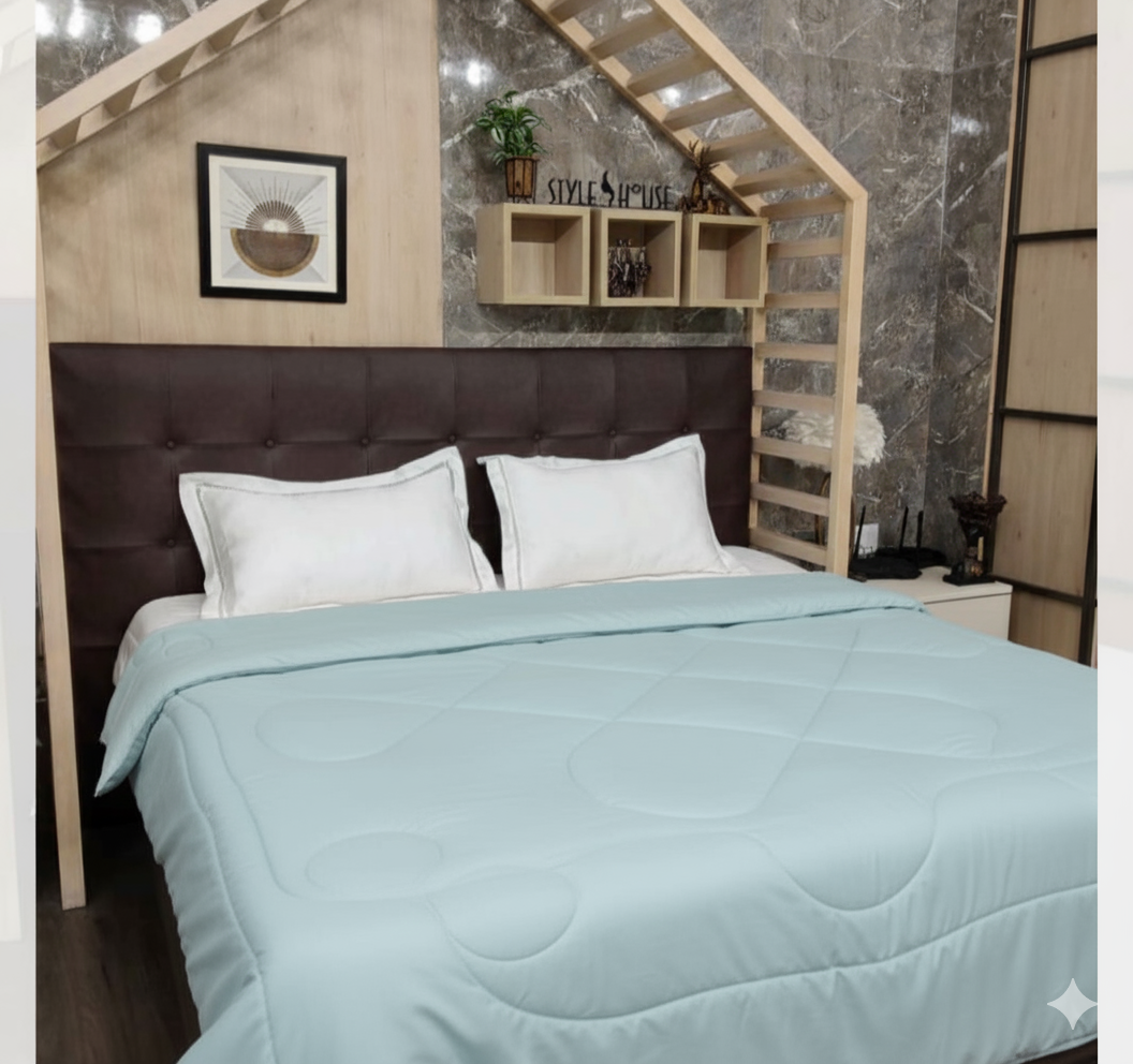 Premium Fine Glace Cotton Reversible Comforter with Microfiber filling & Lace Border - Floral Print
