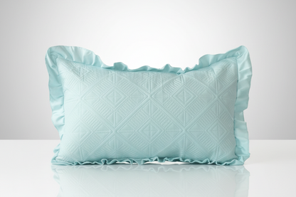 Premium Glace Cotton Embossed Bedcover with Frill Edges – Elegant Ruffled Bedding Set