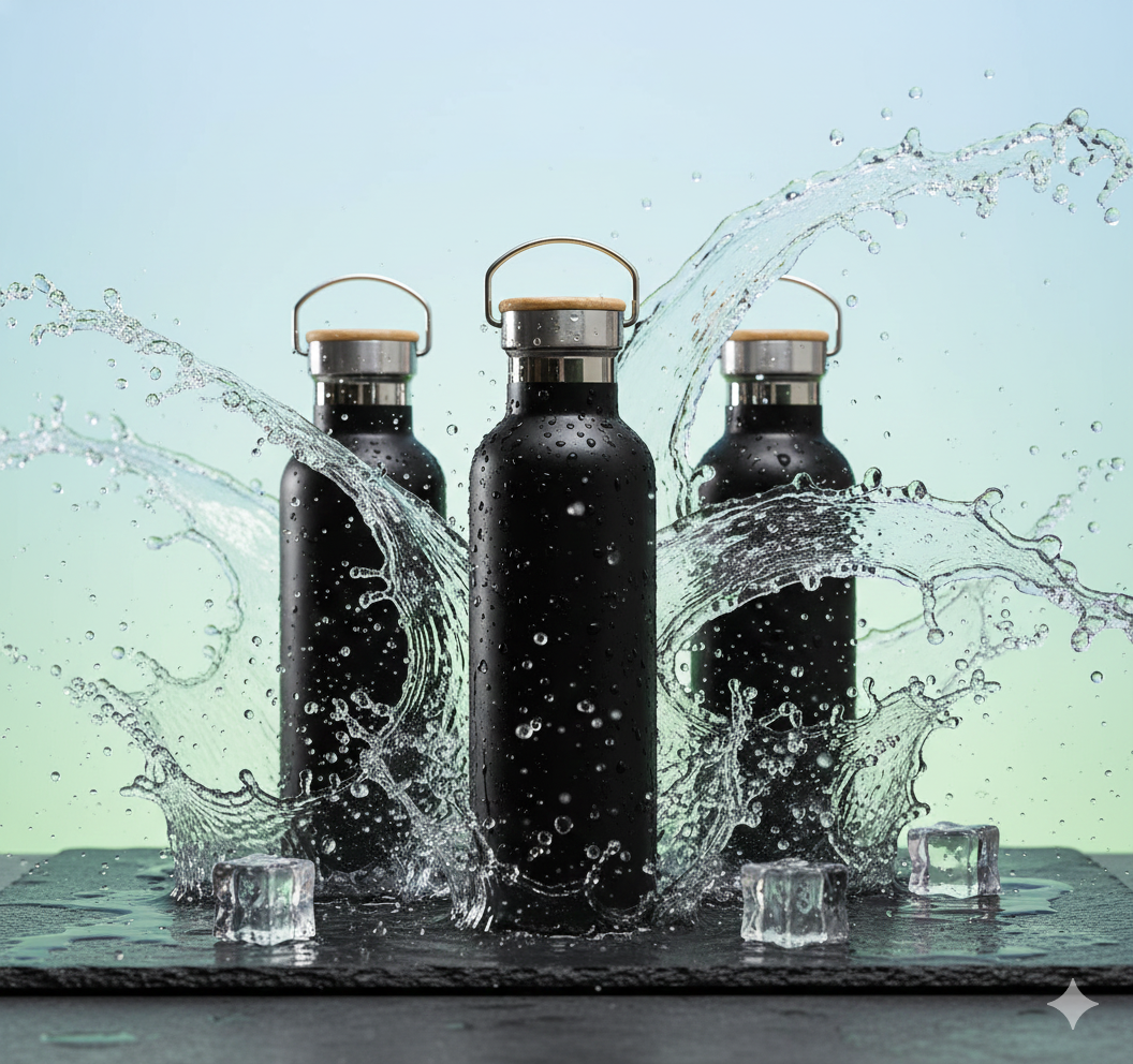 Stainless Steel Water Bottle with Bamboo Lid – 750 ml | BPA Free & Rust Free