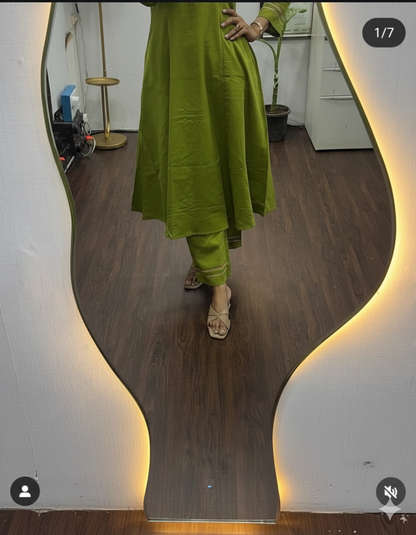 Teal Blue Embroidered Cotton Kurta Set with Pants