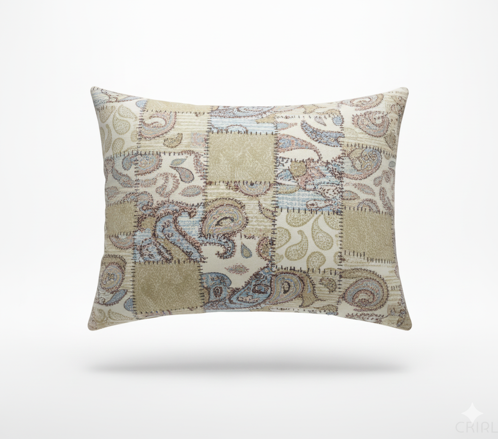 Premium Cotton Patchwork Paisley Bedsheet Set – King Size 114x120, 320 TC with Pillow Covers