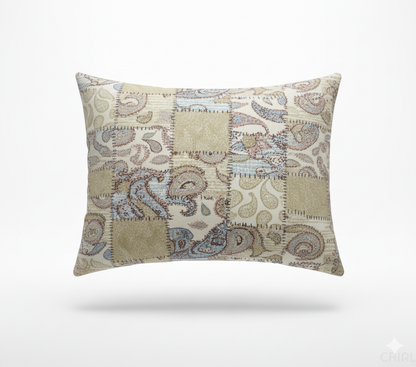 Premium Cotton Patchwork Paisley Bedsheet Set – King Size 114x120, 320 TC with Pillow Covers