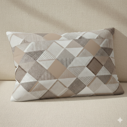 Luxury 210 TC Cotton Bedsheet with 2 Pillow Covers – Geometric Dual Color Design, 108x108 Inches