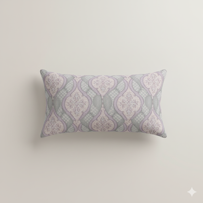 210 TC Cotton Double Bedsheet with 2 Pillow Covers – Grey & Beige Geometric Pattern (108 x 108 Inches)