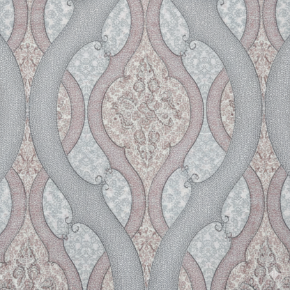 210 TC Cotton Double Bedsheet with 2 Pillow Covers – Grey & Beige Geometric Pattern (108 x 108 Inches)