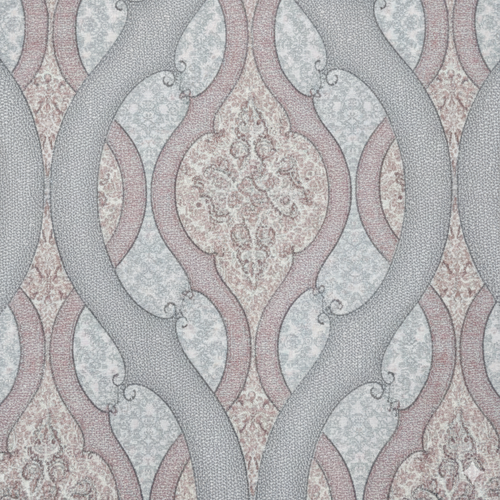 210 TC Cotton Double Bedsheet with 2 Pillow Covers – Grey & Beige Geometric Pattern (108 x 108 Inches)