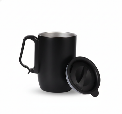 Stainless Steel Thermos Mug – 380 ml Sliding Lid Coffee Mug | Hot & Cold for 8 Hours