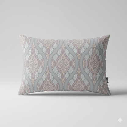 210 TC Cotton Double Bedsheet with 2 Pillow Covers – Grey & Beige Geometric Pattern (108 x 108 Inches)