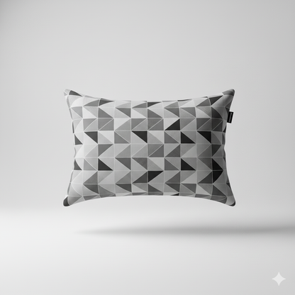 210 TC Cotton Double Bedsheet with 2 Pillow Covers – Geometric Triangle Print in Maroon & Beige (108 x 108 Inches)