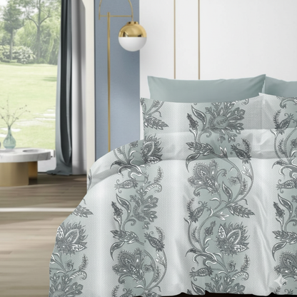 210 TC Cotton Double Bedsheet with 2 Pillow Covers – Floral Print, 108x108 Inches