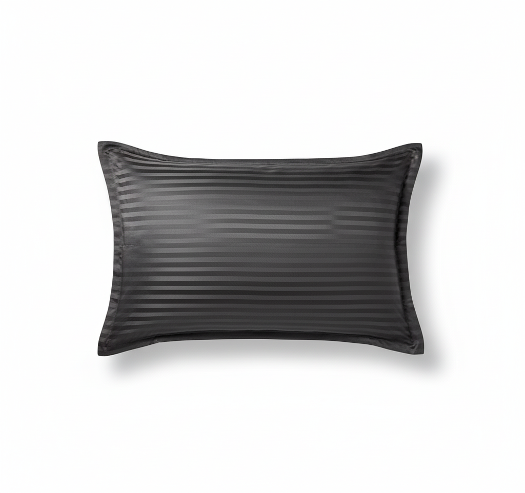Dark Grey Glace Cotton Bedsheet with Pillow Covers – 144 GSM