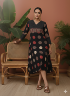 Handcrafted Ajrakh Cotton Kurti with Pocket – Vegetable Dyed | 42” Length