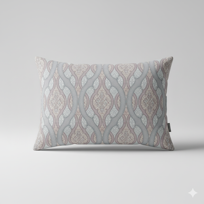 210 TC Cotton Double Bedsheet with 2 Pillow Covers – Grey & Beige Geometric Pattern (108 x 108 Inches)