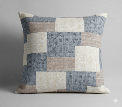 Premium Cotton Geometric Patchwork Bedsheet Set – King Size 114x120, 320 TC with Pillow Covers