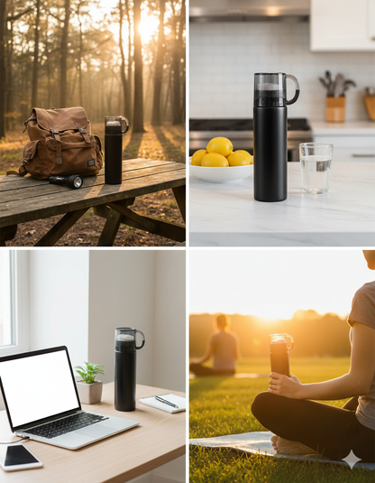 Stainless Steel Thermos Bottle – 500ml | Double-Wall Insulated | Hot & Cold