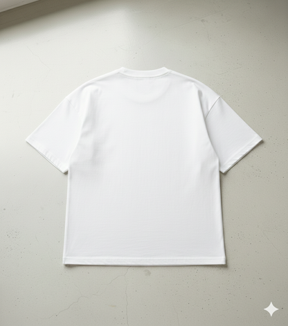White Oversized T-Shirt for Men | 240 GSM Premium French Terry Cotton | Streetwear Drop Shoulder Tee
