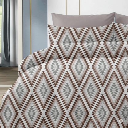 Luxury Cotton Double Bedsheet with 2 Pillow Covers – 108x108 Inches | TC 210 Geometric Design