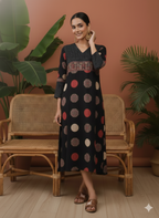 Handcrafted Ajrakh Cotton Kurti with Pocket – Vegetable Dyed | 42” Length