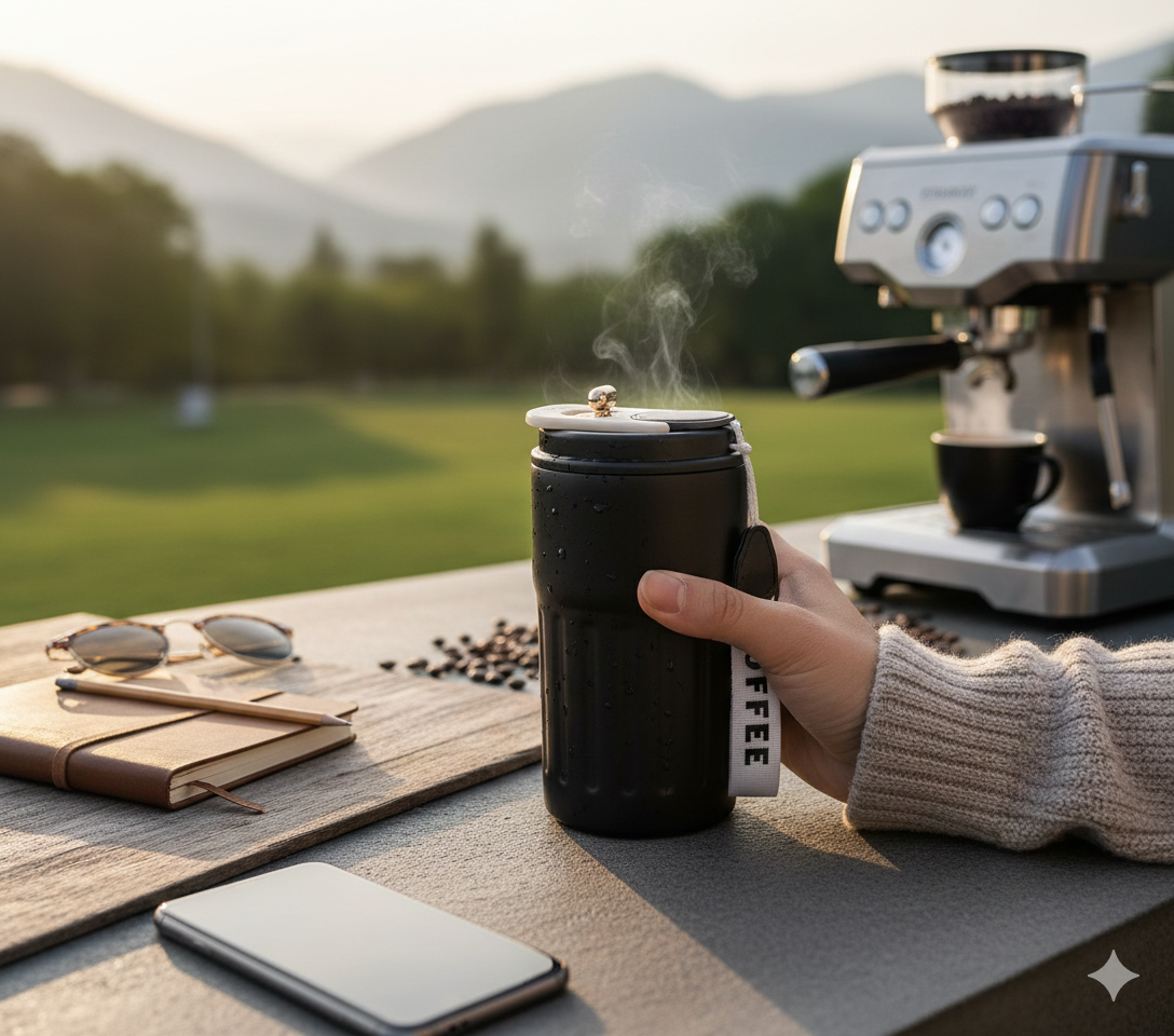 Smart Thermos Mug | 400 ml Double Wall Stainless Steel Vacuum Mug with Temperature Display