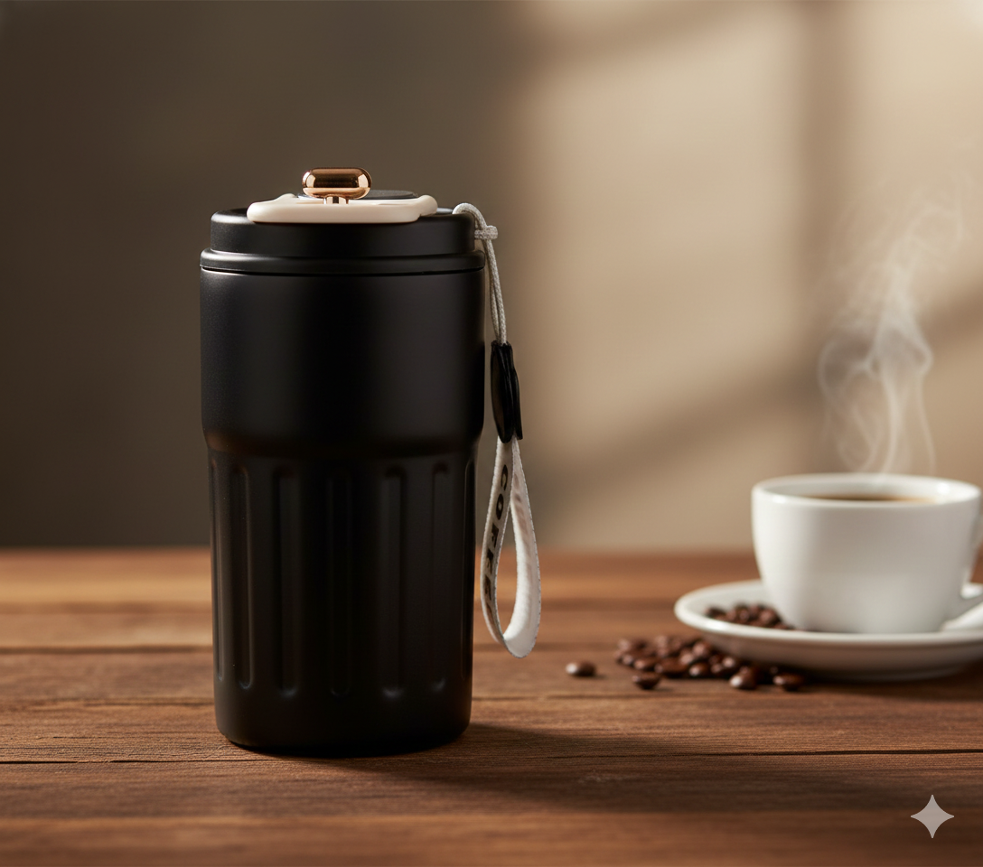 Smart Thermos Mug | 400 ml Double Wall Stainless Steel Vacuum Mug with Temperature Display