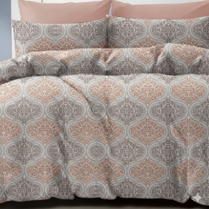 Luxury Cotton Double Bedsheet with 2 Pillow Covers – 108x108 Inches | TC 210 | Elegant Floral Design