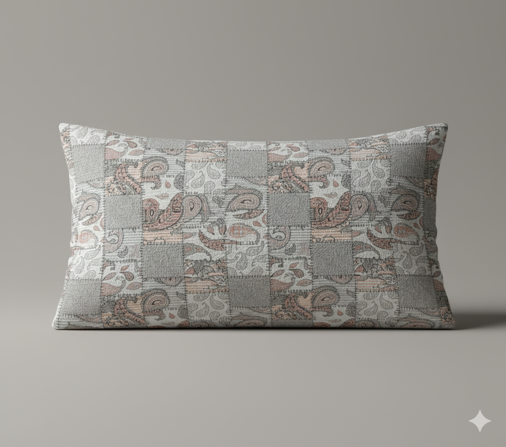 Premium Cotton Paisley Patchwork Bedsheet Set – King Size 114x120, 320 TC with Pillow Covers