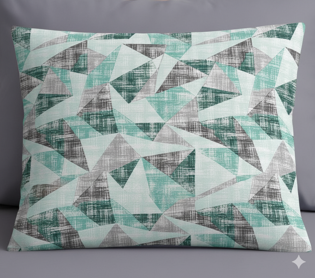 Premium Cotton Geometric Print Bedsheet Set – King Size 114x120, 320 TC with Pillow Covers