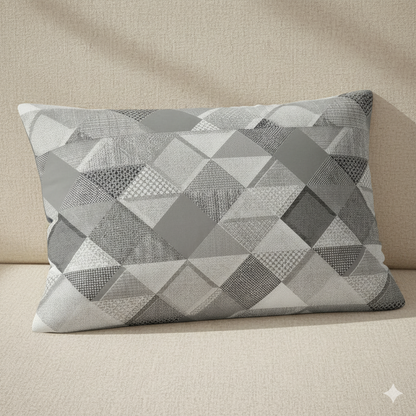 Luxury 210 TC Cotton Bedsheet with 2 Pillow Covers – Geometric Dual Color Design, 108x108 Inches