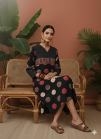 Handcrafted Ajrakh Cotton Kurti with Pocket – Vegetable Dyed | 42” Length